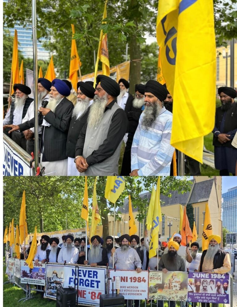 ਜਰਮਨ ਦੀਆਂ ਪੰਥਕ ਜਥੇਬੰਦੀਆਂ ਵੱਲੋ ਜੂਨ 84 ਦੇ ਘੱਲੂਘਾਰੇ ਦੀ 40ਵੀਂ ਵਰ੍ਹੇਗੰਢ ਤੇ ਭਾਰਤੀ ਕੌਸਲੇਟ ਫਰੈਂਕਫੋਰਟ ਸਾਹਮਣੇ ਕੀਤਾ ਰੋਹ ਮੁਜ਼ਾਹਰਾ ।  ਵਰਲਡ ਸਿੱਖ ਪਾਰਲੀਮੈਂਟ ਵੱਲੋ ਘੱਲੂਘਾਰਾ ਯਾਦਗਰੀ ਪ੍ਰਦਰਸ਼ਨੀ ਲਗਾਈ ਗਈ ਤੇ ਜਰਮਨ ਭਾਸ਼ਾ ਵਿੱਚ ਵੰਡਿਆ ਲਿਟਰੇਚਰ ।