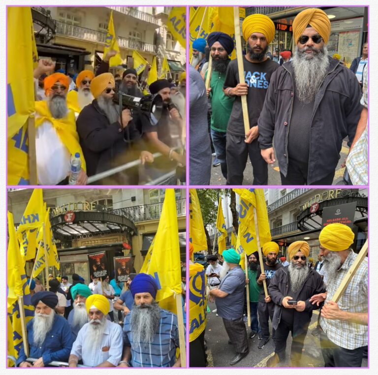 ਭਾਰਤ ਦੇ ਆਜਾਦੀ ਦਿਵਸ ਨੂੰ ਰੱਦ ਕਰਦਿਆਂ ਲੰਡਨ ਵਿੱਚ ਸਿੱਖਾਂ ਵਲੋ ਜਬਰਦਸਤ ਰੋਸ ਪ੍ਰਦਰਸ਼ਨ   👉 ਖਾਲਿਸਤਾਨ ਦੇ ਸ਼ਹੀਦ ਅਤੇ ਯਤਨਸ਼ੀਲ ਜੁਝਾਰੂ  ਸਿੱਖ ਕੌਮ ਹੀਰੋ ਹਨ