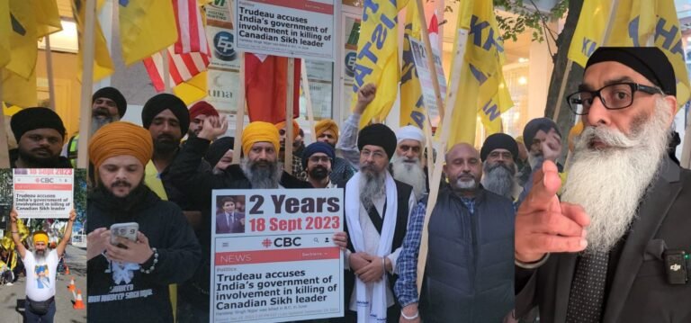 ਵੈਨਕੂਵਰ ਭਾਰਤੀ ਐਂਬੈਸੀ ਦੇ ਮੂਹਰੇ ਟੀਮ ਨਿੱਝਰ ਵੱਲੋਂ ਕੀਤਾ ਗਿਆ 12 ਘੰਟੇ ਭਾਰਤੀ ਐਂਬੈਸੀ ਦਾ ਘਿਰਾਓ ਅਤੇ ਭਾਰੀ ਰੋਸ ਮੁਜਾਰਾ