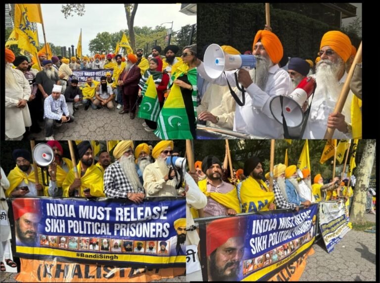 ਨਿਊਯਾਰਕ ਯੂਐਨ ਦੇ ਹੈਡ ਕੁਆਰਟਰ ਸਾਹਮਣੇ ਸਿੱਖ ਜਥੇਬੰਦੀਆਂ ਵੱਲੋਂ ਭਾਰੀ ਵਿਰੋਧ ਪ੍ਰਦਰਸ਼ਨ   ???? ਸਿੱਖ ਸਿਆਸੀ ਕੈਦੀਆਂ ਦੀ ਰਿਹਾਈ ਅਤੇ ਸਿੱਖ ਹੋਮਲੈਂਡ ਨੂੰ ਆਜ਼ਾਦ ਕਰਵਾਉਣ ਲਈ ਕੀਤੀ ਗਈ ਆਵਾਜ਼ ਬੁਲੰਦ