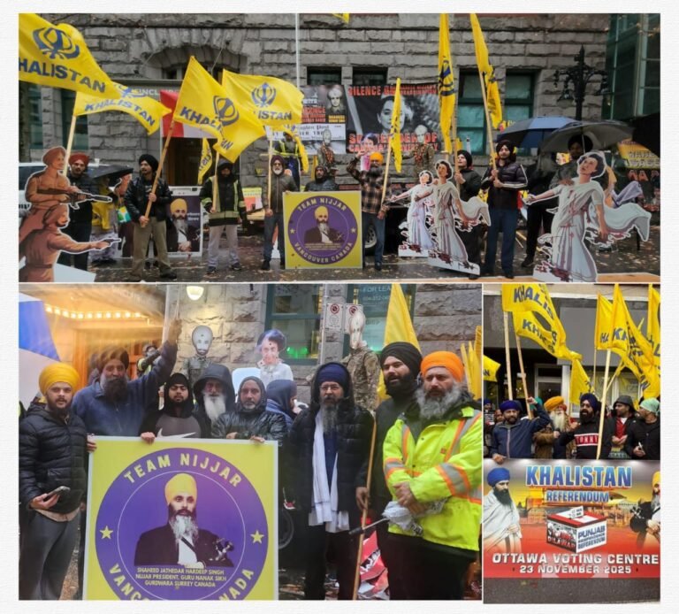 ਵੈਨਕੂਵਰ ਅਤੇ ਓਟਵਾ ਦੀਆਂ ਭਾਰਤੀ ਅੰਬੈਸੀਆਂ ਦੇ ਬਾਹਰ ਸ਼ਹੀਦ ਭਾਈ ਬੇਅੰਤ ਸਿੰਘ, ਭਾਈ ਸਤਵੰਤ ਸਿੰਘ ਅਤੇ ਨਵੰਬਰ 1984 ਦੇ ਸ਼ਹੀਦਾਂ ਨੂੰ ਸਮਰਪਿਤ ਭਾਰੀ ਮੁਜਾਹਿਰਾ   ???? ਕੈਨੇਡਾ ਵਿਖ਼ੇ ਭਾਰਤੀ ਐਂਬੈਸੀਆਂ ਨੂੰ ਬੰਦ ਕਰਨ ਦੀ ਮੰਗ ਜ਼ੋਰਾਂ ਤੇ