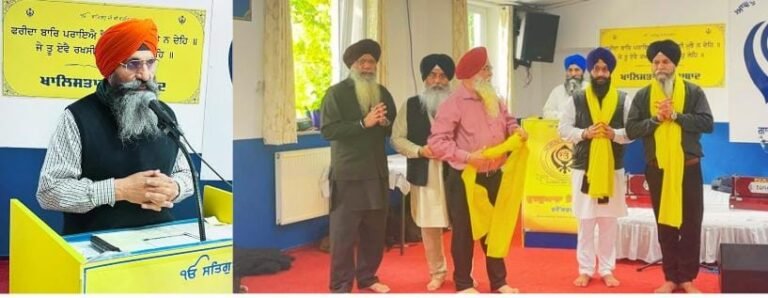 ਗੁਰਦੁਆਰਾ ਸਿੱਖ ਸੈਂਟਰ ਫਰੈਂਕਫਰਟ ਵਿਖੇ ਆਗ੍ਰੰਥੀ ਭਾਈ ਗੁਰਨਿਸ਼ਾਨ ਸਿੰਘ ਜੀ ਪੱਟੀ ਨੂੰ ਭਾਵੁਕ ਵਿਦਾਇਗੀ। ਲੰਗਰ ਦੀ ਸੇਵਾ ਨਿਭਾਉਣ ਵਾਲੇ ਭਾਈ ਸਤਪਾਲ ਸਿੰਘ ਦਾ ਵੀ ਕੀਤਾ ਗਿਆ ਸਨਮਾਨ।