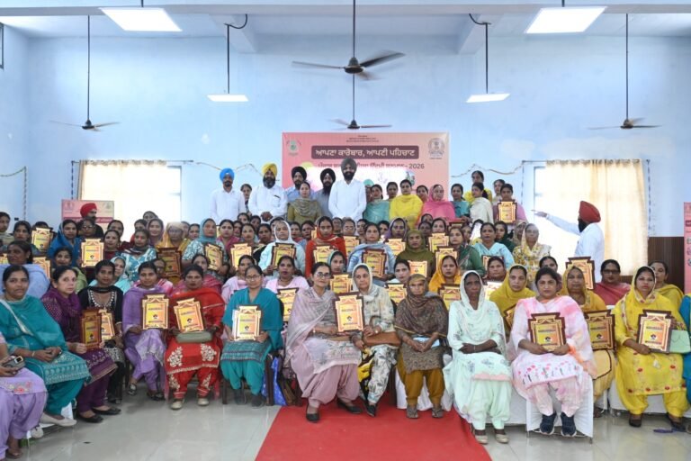 ਕੈਬਨਿਟ ਮੰਤਰੀ ਲਾਲਜੀਤ ਸਿੰਘ ਭੁੱਲਰ ਨੇ 100 ਮਹਿਲਾ ਉੱਦਮੀਆਂ ਨੂੰ ਕੀਤਾ ਸਨਮਾਨਿਤ