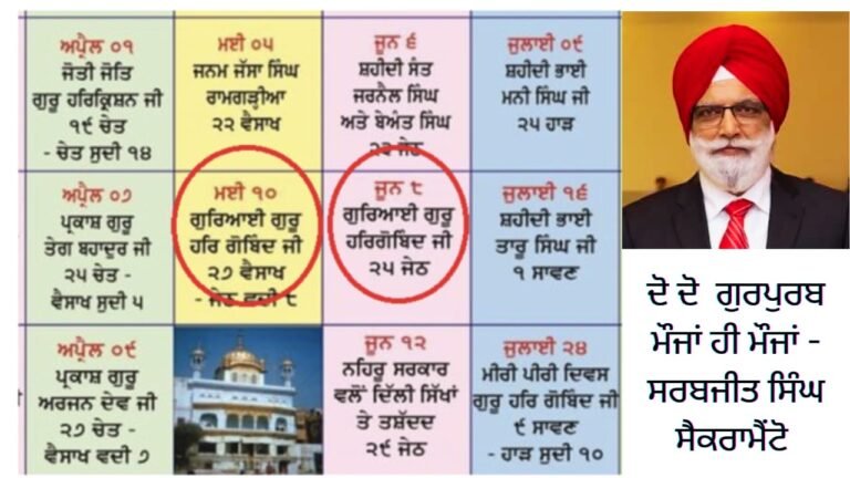 ਦੋ-ਦੋ ਗੁਰਪੁਰਬ, ਮੌਜਾਂ ਈ ਮੌਜਾਂ – ਸਰਬਜੀਤ ਸਿੰਘ ਸੈਕਰਾਮੈਨਟੋ