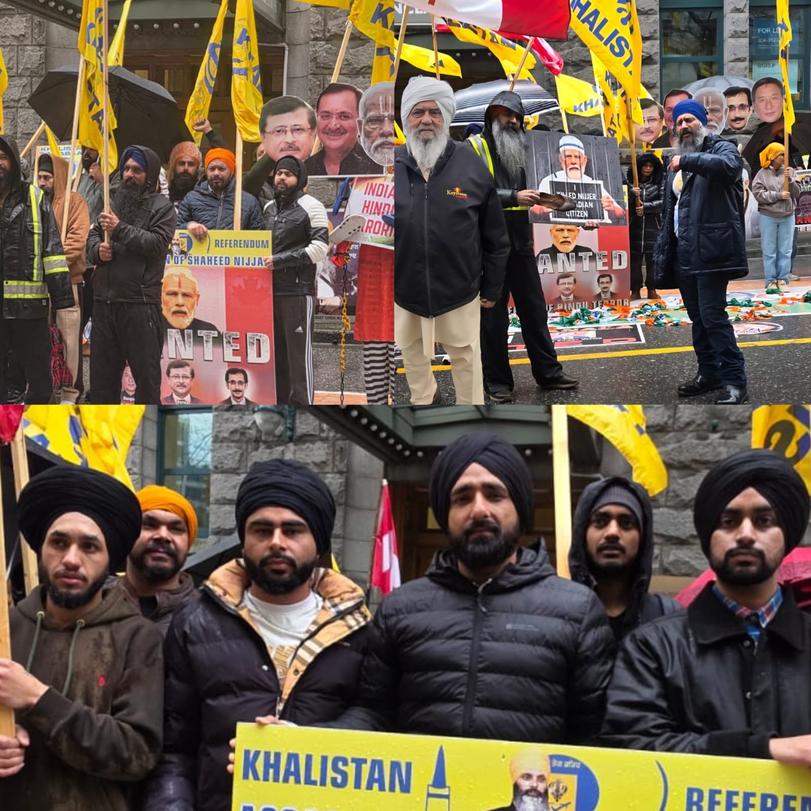 ਸ਼ਹੀਦ ਭਾਈ ਹਰਦੀਪ ਸਿੰਘ ਨਿੱਝਰ ਦੀ ਸ਼ਹੀਦੀ ਨੂੰ 990 ਦਿਨ ਪੂਰੇ ਹੋਣ ਤੇ ਵੈਨਕੂਵਰ ਭਾਰਤੀ ਐੱਬੇਸੀ ਮੂਹਰੇ ਭਾਰੀ ਰੋਸ-ਪ੍ਰਦਰਸ਼ਨ   👉 ਭਾਰਤੀ ਕੌਂਸਲੇਟ ਵੈਨਕੂਵਰ ਨੂੰ ਬੰਦ ਕਰਨ ਦੀ ਮੰਗ ਇਕ ਵਾਰ ਫਿਰ ਜ਼ੋਰਾਂ