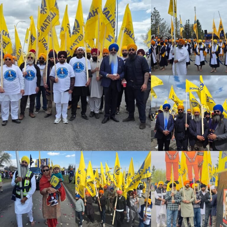ਕੈਲਗਰੀ ਨਗਰ ਕੀਰਤਨ ਦੌਰਾਨ ਖਾਲਿਸਤਾਨ ਦੇ ਨਾਅਰਿਆਂ ਨਾਲ ਗੂੰਜਿਆ ਵਿਸਾਖੀ ਸਮਾਗਮ  👉 ਕੈਲਗਰੀ ਵਿੱਚ ਸਾਲਾਨਾ ਨਗਰ ਕੀਰਤਨ ਦੌਰਾਨ ਵਿਸਾਖੀ ਦਾ ਮਹਾਨ ਸਮਾਗਮ ਸ਼ਾਨਦਾਰ ਢੰਗ ਨਾਲ ਮਨਾਇਆ ਗਿਆ