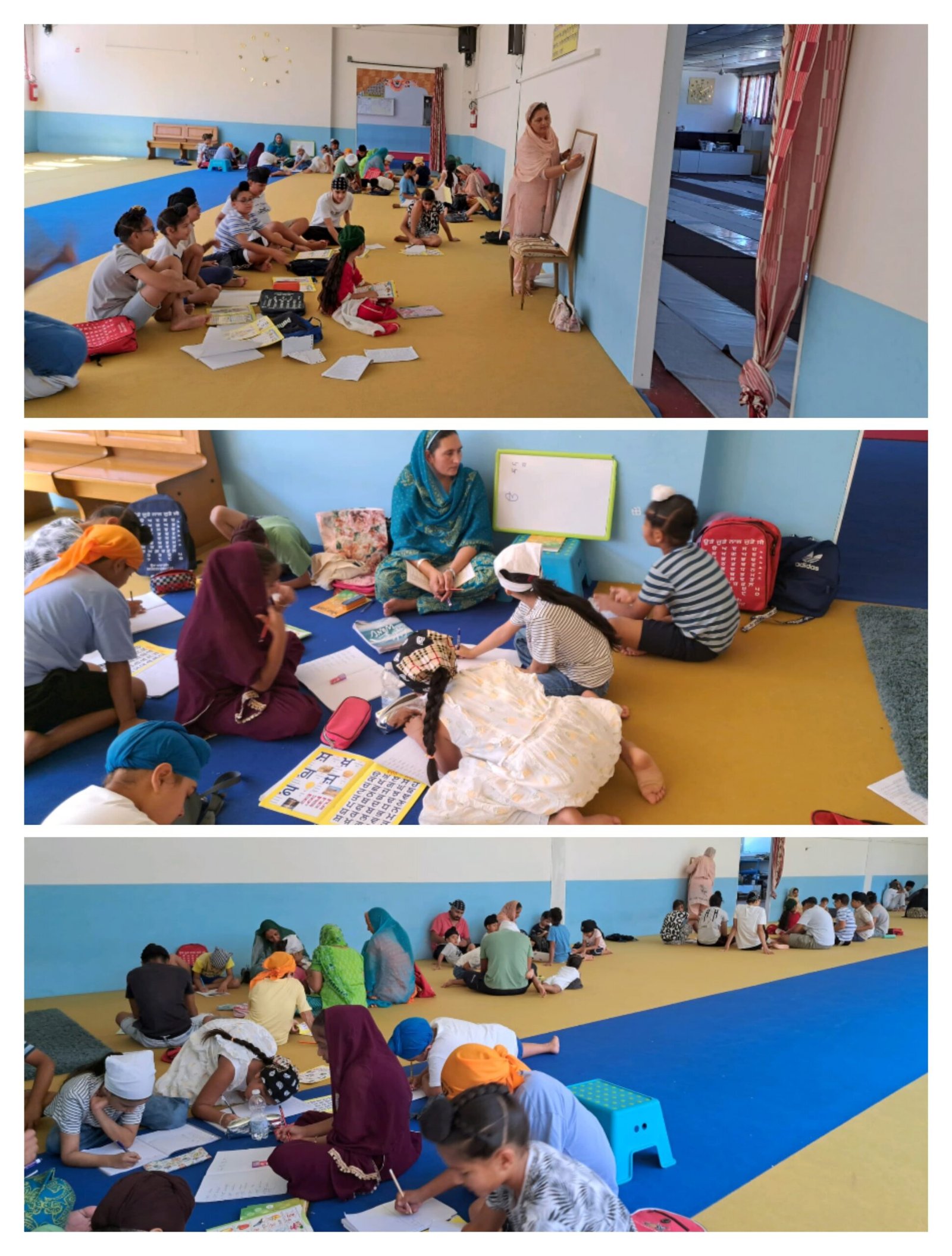 ਗੁਰਦੁਆਰਾ ਸ੍ਰੀ ਕਲਗੀਧਰ ਸਾਹਿਬ ਜੀ ਫੋਨਤਾਨੈਲੇ ਤਰਵੀਜੋ ਇਟਲੀ ਵਿਖੇ ਲਗੇ ਗੁਰਮਤਿ ਸਿੱਖਲਾਈ ਕੈੰਪ ਦਾ ਪੰਜਞਾ ਦਿਨ  । ਬੱਚੇ ਬਹੁਤ ਹੀ ਉਤਸ਼ਾਹ ਨਾਲ ਬੱਚੇ ਭਾਗ ਲੈ ਰਹੇ ਹਨ ।
