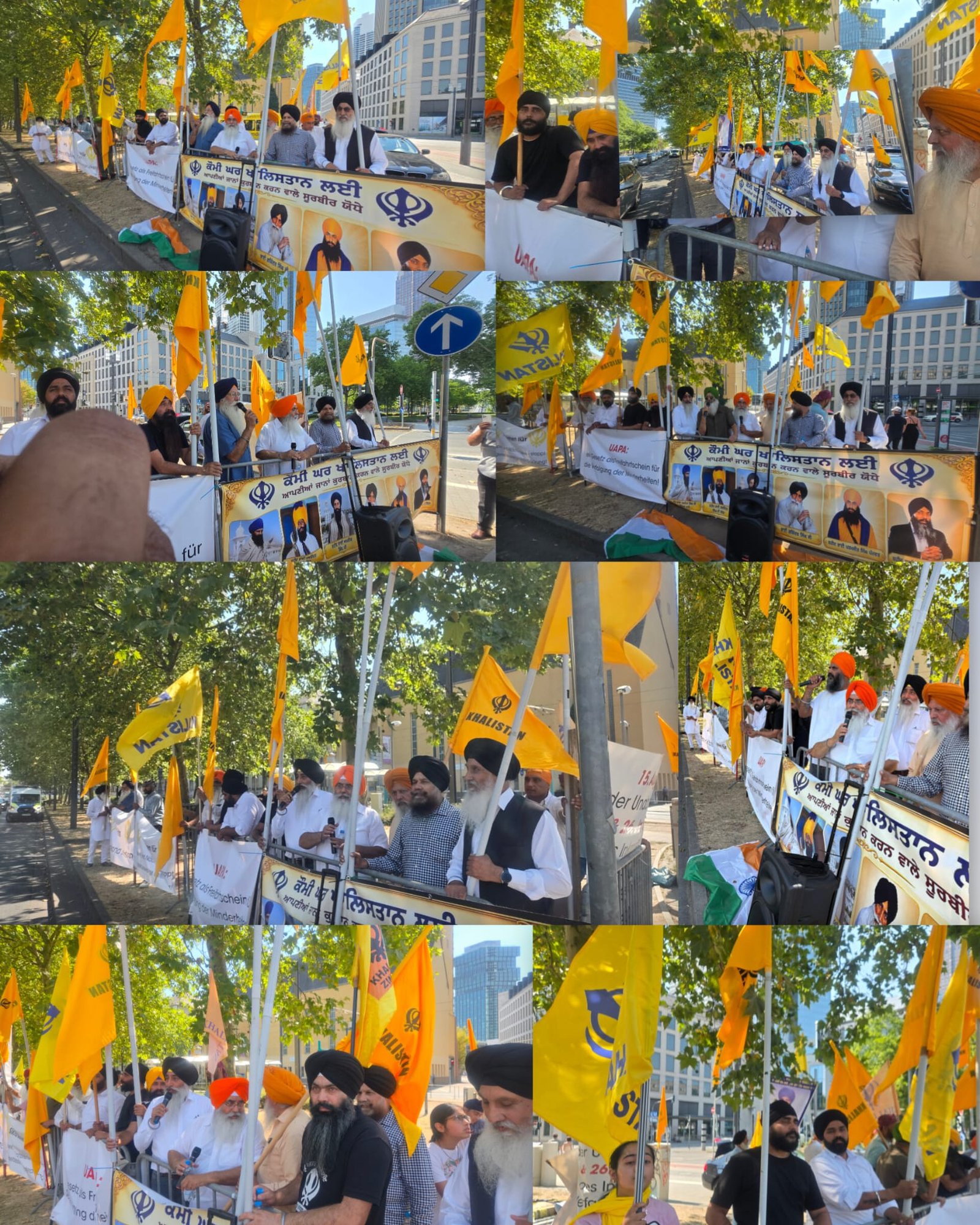 ਭਾਰਤੀ ਕੌਸਲੇਟ ਫਰੈਂਕਫੋਰਟ ਸਾਹਮਣੇ ਖਾਲਿਸਤਾਨੀ ਜਥੇਬੰਦੀਆਂ ਵੱਲੋਂ 15 ਅਗਸਤ ਤੇ ਭਾਰੀ ਰੋਸ ਮੁਜਾਹਰਾ।