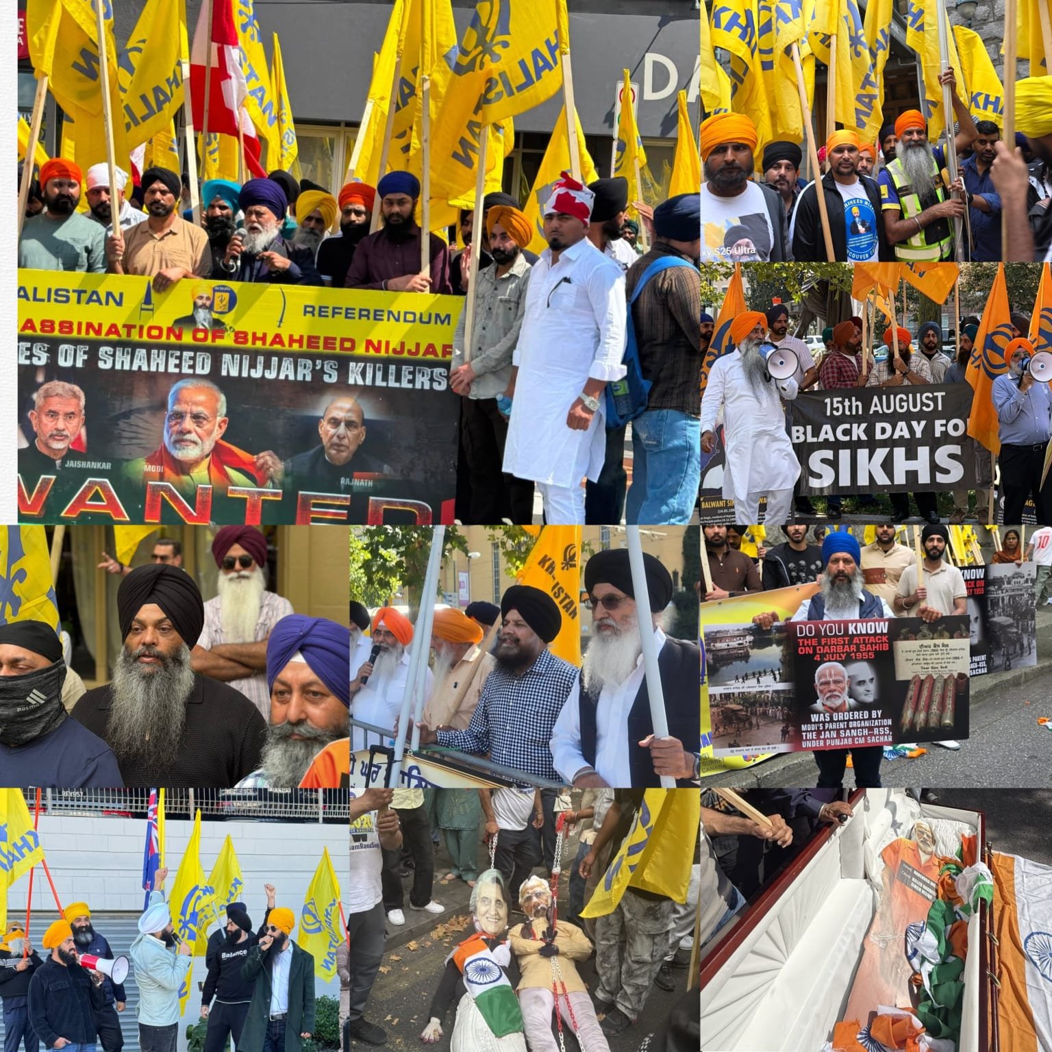15 ਅਗਸਤ ਨੂੰ ਵਿਦੇਸ਼ਾਂ ਵਿੱਚ ਸਿੱਖ ਸੰਗਤ ਵੱਲੋਂ “ਬਲੈਕ ਡੇ” ਵਜੋਂ ਰੋਸ ਪ੍ਰਦਰਸ਼ਨ — ਵੰਡ ਤੋਂ ਲੈ ਕੇ ਅੱਜ ਤੱਕ ਦੇ ਸਿੱਖ ਦਰਦ ਅਤੇ ਹੱਕਾਂ ਦੀ ਆਵਾਜ਼ ਹੋਈ ਬੁਲੰਦ